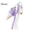 Lollipop Ornaments Faux Leather Ice Cream Pendant, Hanging Decoration Portable Keychain Charms with Braided Rope, Handbag Backpack Purse Bag