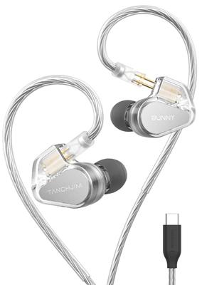 TANCHJIM BUNNY Gaming Earphones Microphone Interactive DSP Chip 1DD Single Dynamic Dual Chamber Driver Customizable App Linkage Bass Enhancement Maze