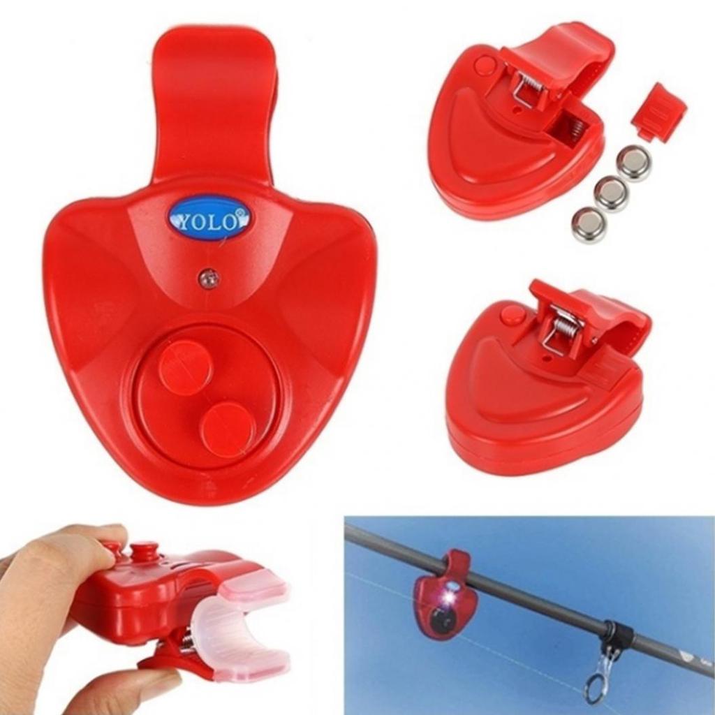 Elektronischer Nachtfischenanzeiger für den Außenbereich, LED-Licht, Fischbissalarm, akustischer Alarm