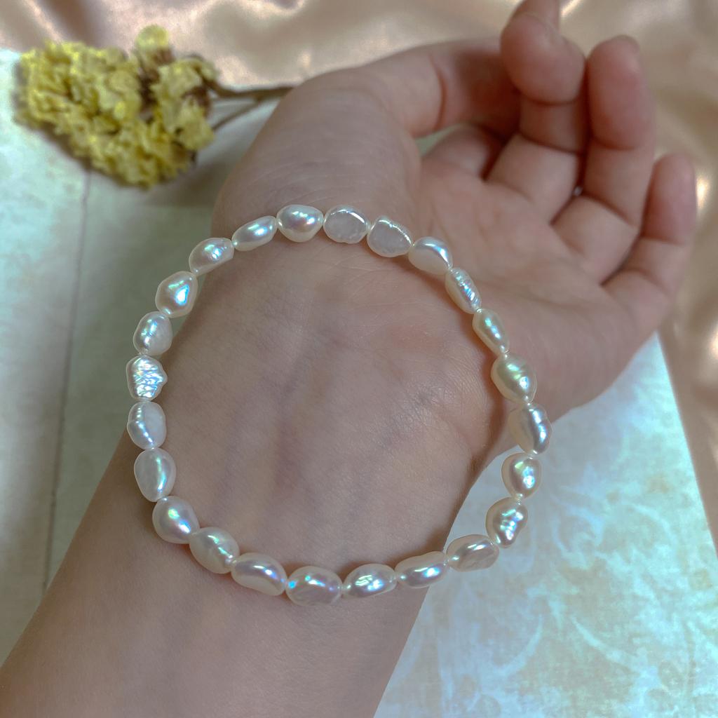 Feedback Natural Baroque Freshwater Pearl Bracelet Women's Elastic Line Elastic String Rope Bracelet Simple Versatile Wholesale