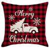 New Black and Red Plaid Elk Christmas Festive Pillowcase Christmas Tree Car Cushion Cover
