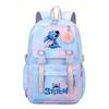 Lilo & Stitch Rucksack, Pink Blau, Geräumige Schultasche mit Verstellbaren Trägern, 44x30x22 cm