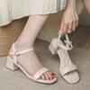 Moda Nuove 2024 Sandali Donna Sexy Estivi Ciabatte Tacchi Alti Quadrati Punta Aperta Ciabatte Scarpe da Festa Sandali Donna per Donne