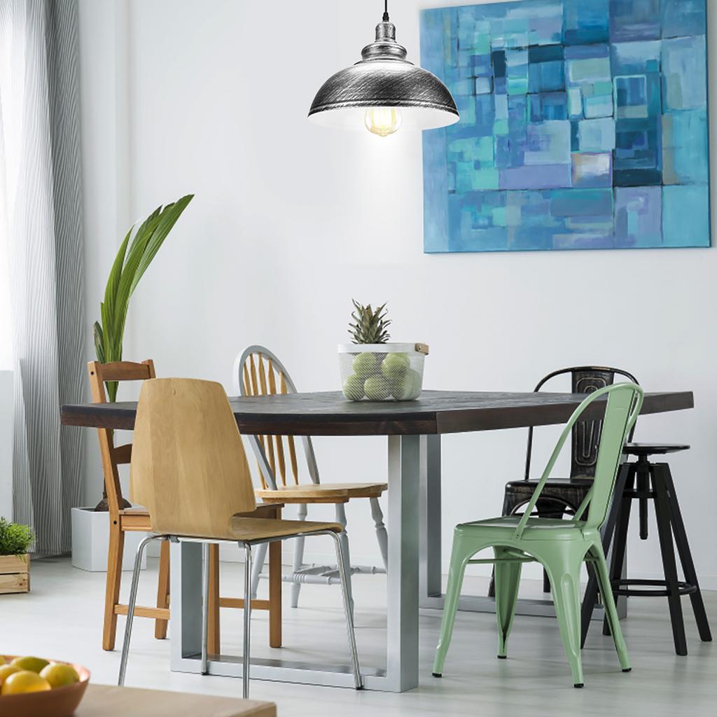 Modern Style Industrial Pot Cover Pendant Lamp for Dinning Room Study Ceiling Light Decorations30cm Diameter Silver