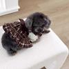 Retro Pet Plaid Strap Skirt Soft Dog Vest Dresses Fashion Pet Clothes  For Puppy Kittens