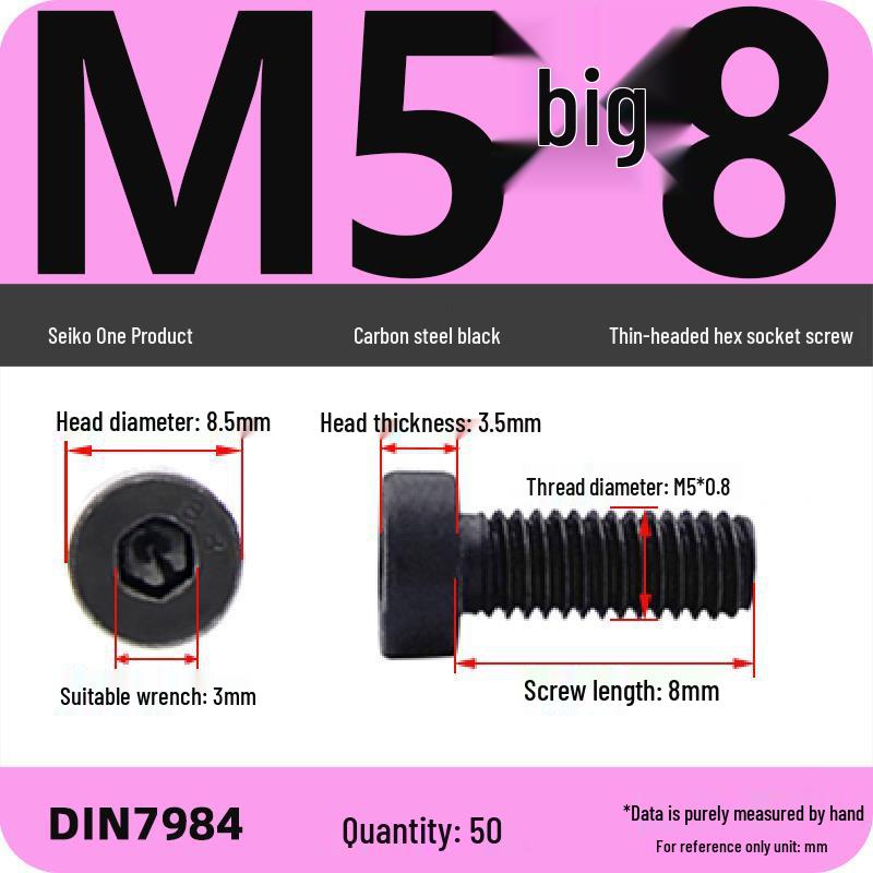 Grade 8.8 Low Profile Hex Socket Screw/Bolt (M3-M16)