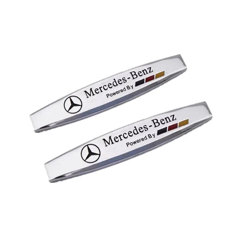 Car Sticker 2pcs 3D Metal Car Rear Trunk Bumper Emblem Side Fender Logo Sticker For MercedesBenz AMG W204 W205 W210 W211 W212 W2