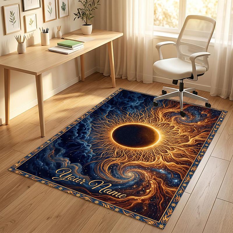 Eagle Skull Theme Soft Crystal Velvet Rug Custom Name & Text Print Non Slip Floor Rug for Bedroom Living Room
