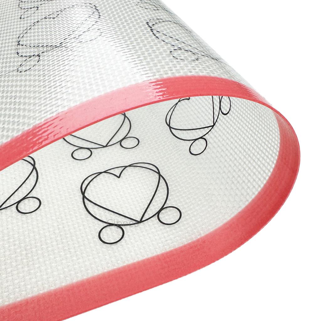 Silicone Baking Mat with Heart Shaped Pattern for Oven, Non Stick Reusable Bakeware Sheet Liner for Make Macaron, Cookie, Pastry