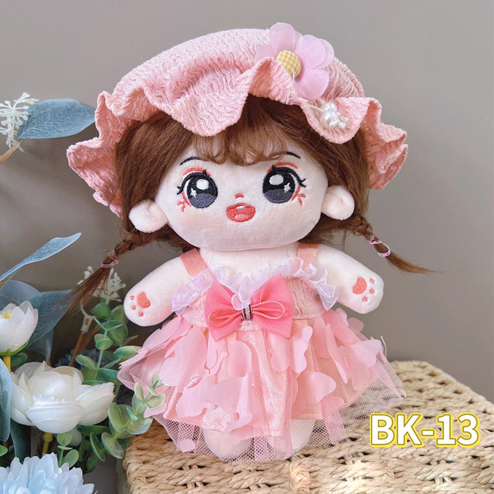 20CM Baumwolle Puppe Strampler Cartoon Plüsch Puppe Ersatz Outfit Lolita Kleid Spielen Haus Zubehör Mini Kleidung