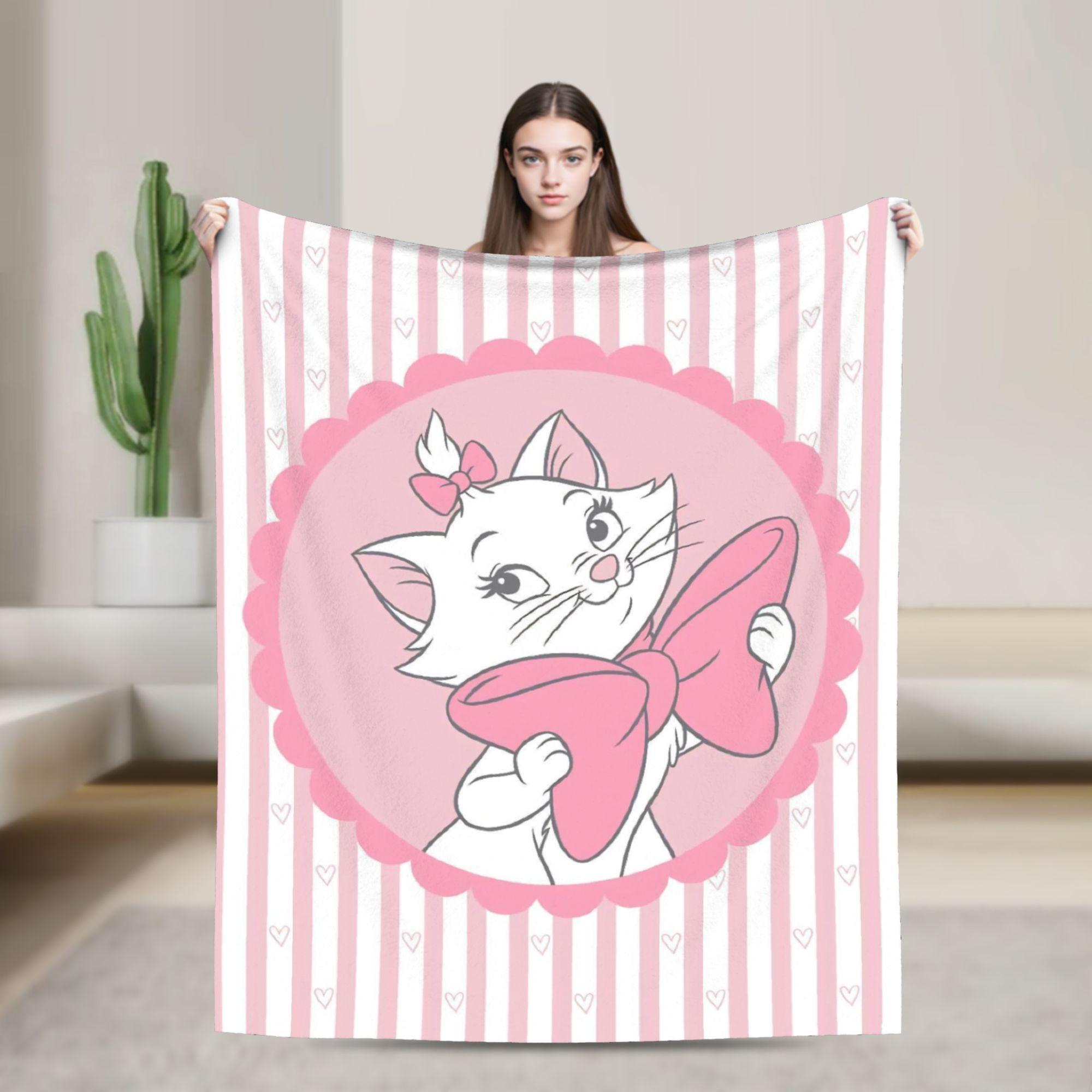 

The Aristocats Marie Cats Paris Blanket Cover Cartoon Plush Throw Blanket Bed Sofa Decoration Soft Warm Bedspreads Breathable 40x50in