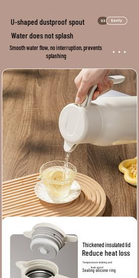 Fuguang Stainless Steel Large Capacity Desktop Thermos Kettle for Home, Office, or Dorm Use. Ideal for Hot Water and Tea Making.