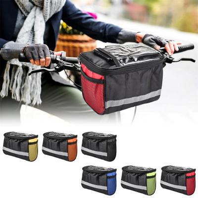 Fahrrad-Vorderlenkertasche, multifunktional, tragbar, mit reflektierendem Streifen, Fahrradrahmen-Tasche, Umhängetasche