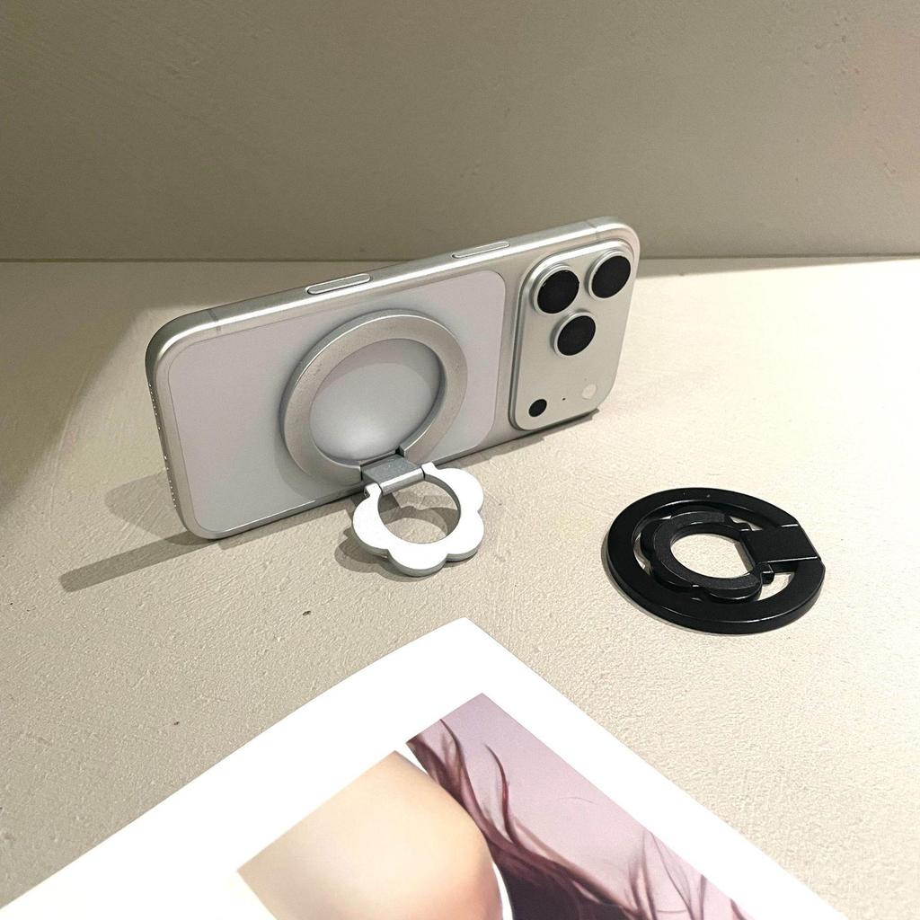 MagSafe Flower Finger Ring Holder: Ultra-Thin, Double-Sided Magnetic Phone Stand with 360° Rotation