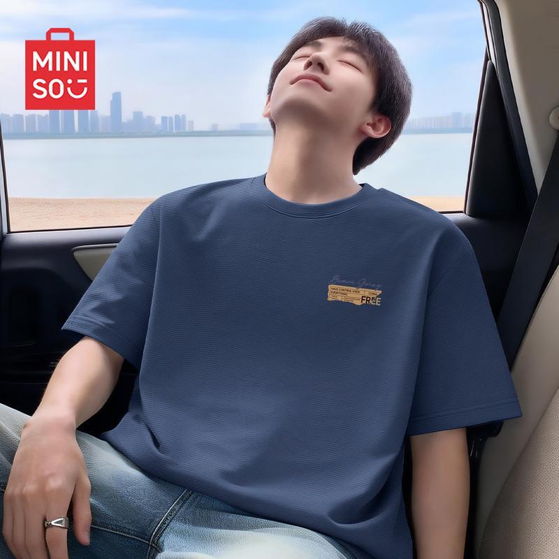

MINISO Men s Quick-Dry Round Neck T-Shirt 4XL