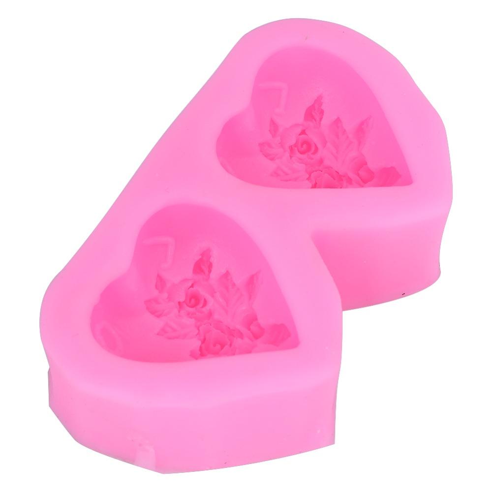 Heart Flower Rose Heart Silicone Mold Silicone Soap Mold New Heart Cake Mold  Soap Candle Making