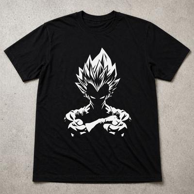 Vegeta Dragon Ball Z T Shirt Anime Silhouette Graphic Tee Adults Kids