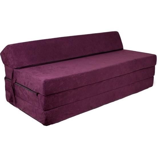 Matelas Pliable - Noname - 200cm X 120cm X 10cm - Violet - Housse Lavable - 2 Places