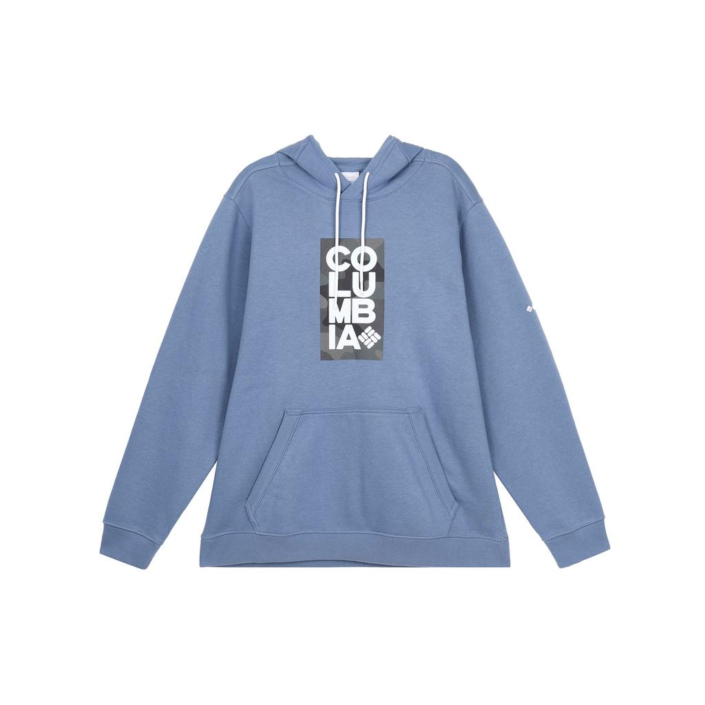 Columbia Letter Logo Outdoor Fleece Lined Warm Hooded American Sweatshirt Men sweatshirt Light-Blue JE1600-452