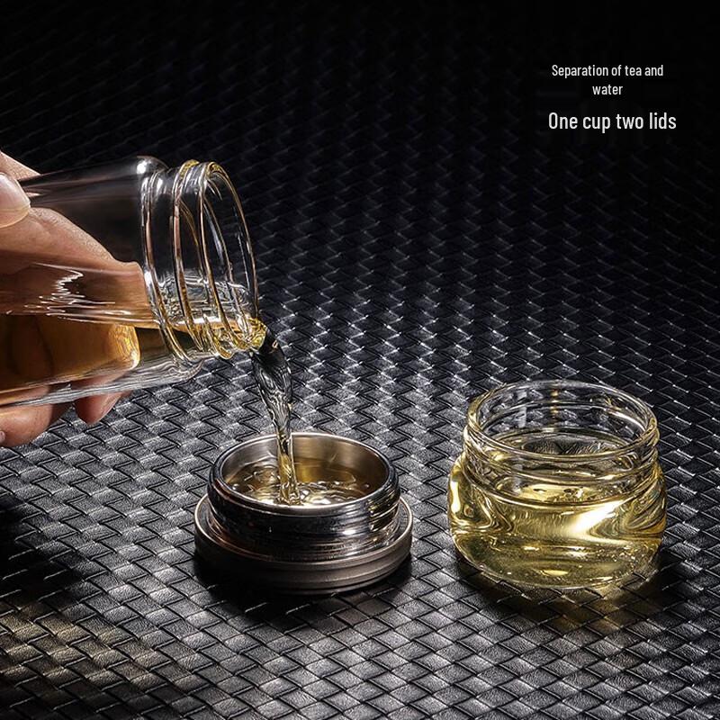 BVGMAV Double Wall Tea Infuser Glass Mug