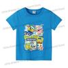 SpongeBobs Cartoon Tshirt for Children Cotton Soft Tee Boys Girls Tops Colorful Clothing Anime Printed Clothes Birthday Gift