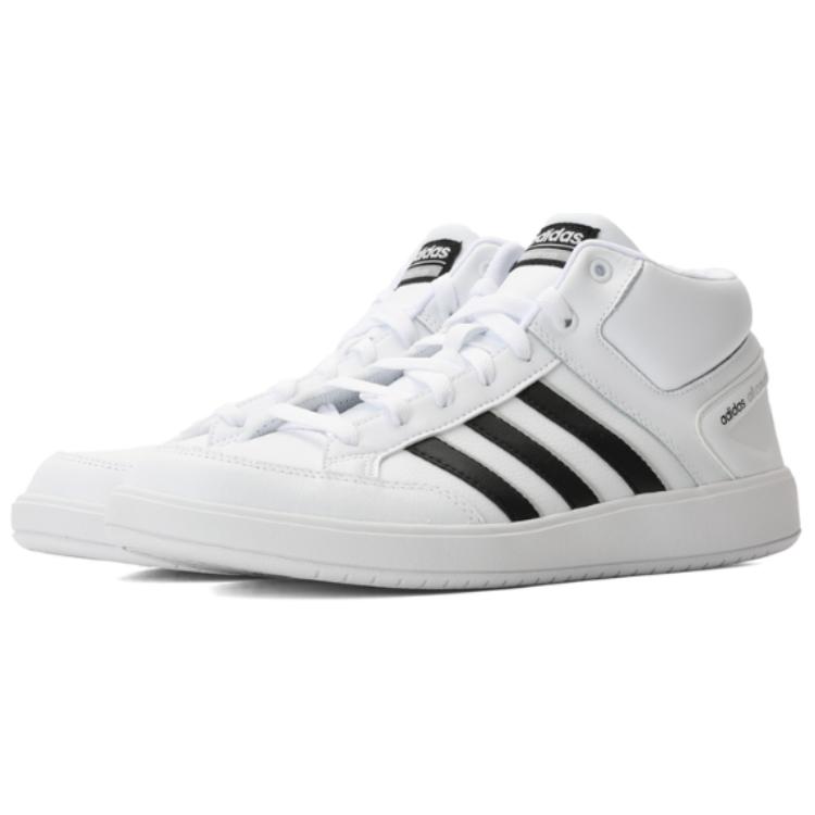 Adidas Cloudfoam All Court Mid Sports Versatile Non-Slip Durable Mid-Top Tennis Shoes Unisex Sneakers White BB9952
