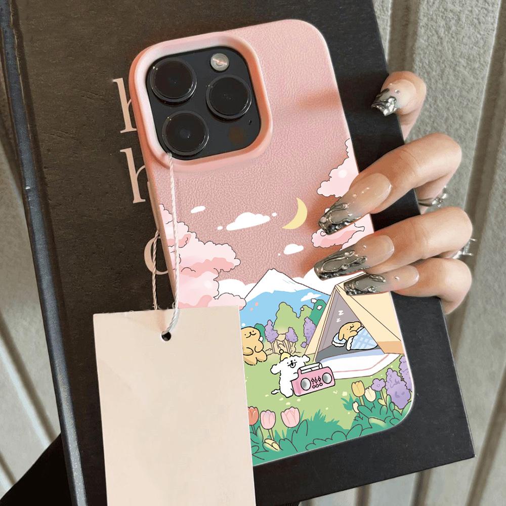 HOT Ins Korean Puppy Cool Lichee Leather Pattern Phone Case For Samsung S26 S25 S24 S23 S22 S21 S20 S10 Plus FE Ultra 4G 5G