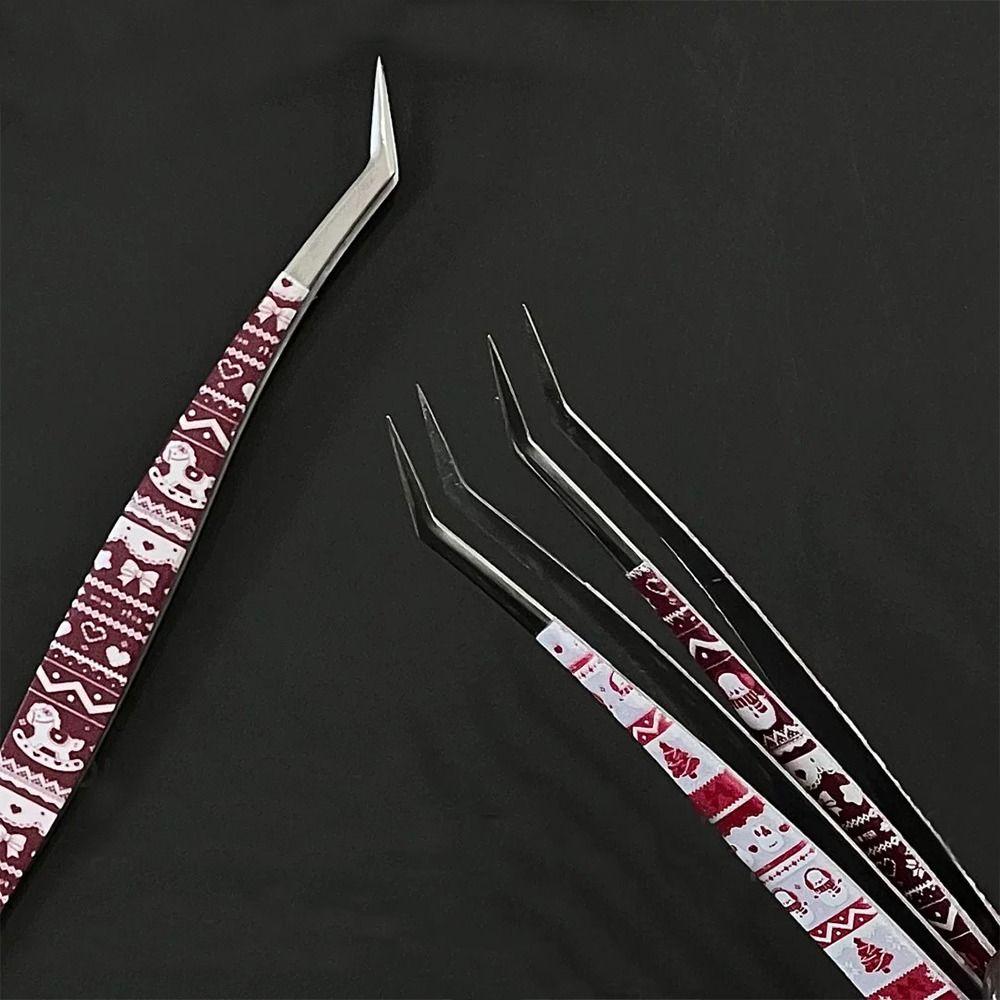 High Precision Curved Stickers Tweezers Anti-static Eyelash Curler  Miniature Scene Stickers