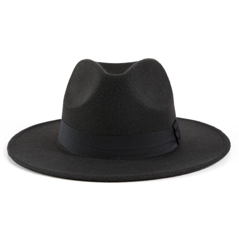 Autumn And Winter Woolen Hat Shanghai Beach Retro Black Woolen Hat Grandpa Gentleman'S Hat Top Hat British Jazz Hat