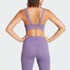 Adidas Solid Logo Strength Shape Yoga Pilates Sports Bra Women Sports Bra Dark-Gray Violet IJ5799