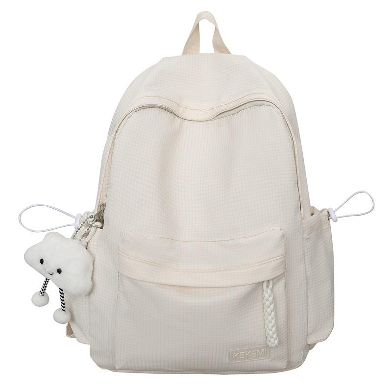 Little Fresh and Artistic Girl Backpack Junior High School Students High School Students Plaid Lightweight School Bag Large Capacity Backpack