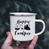 Bergmotiv Emaille-Tassen Campingbecher mit Henkel Trinkgeschirr Urlaub Wandern Lagerfeuerbecher Outdoor Wohnmobil Kaffeetasse Camper Geschenke