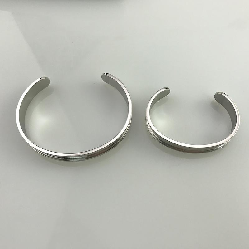MaiLun 5 Stück 10 mm breite offene Manschettenarmreifen grundlegende Edelstahl-Armreif-Komponenten Armband für Damen Kinder
