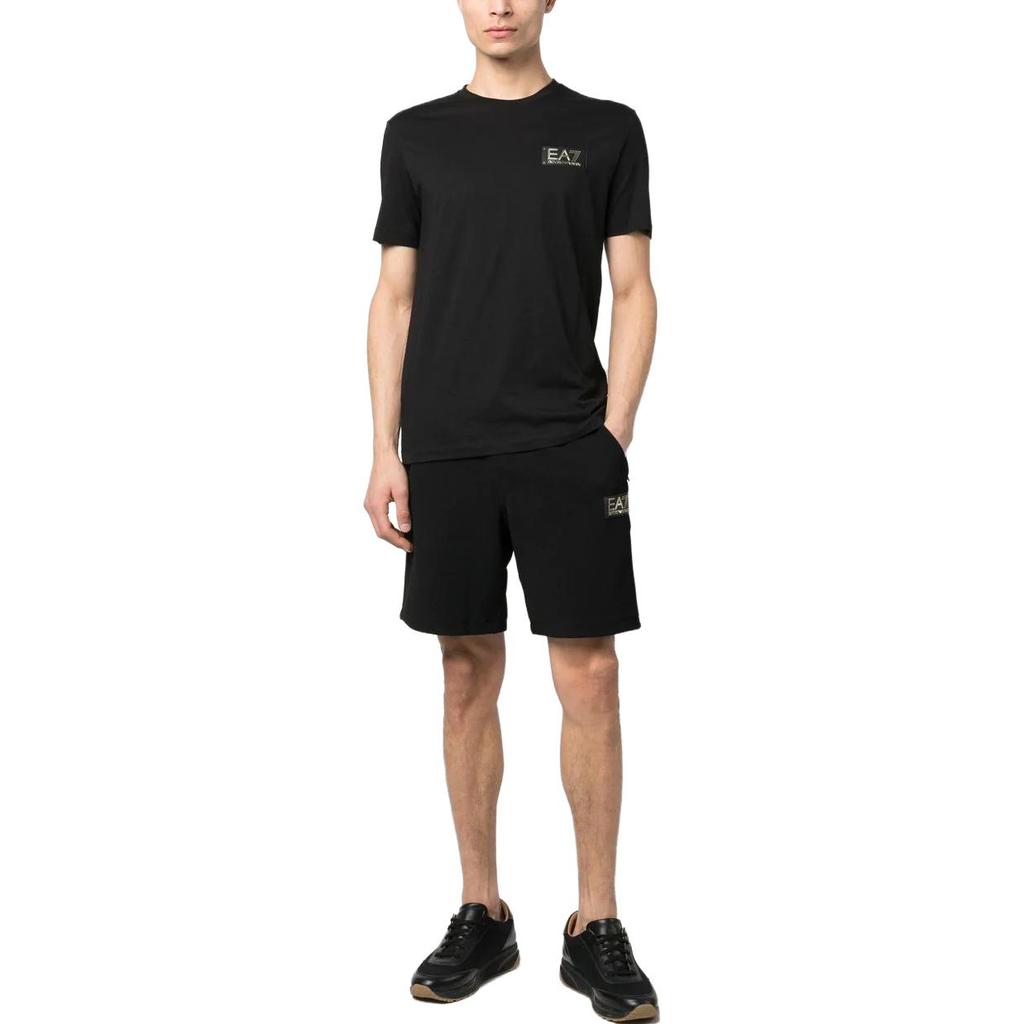 Emporio Armani SS23 EA7 Series Letter Logo Print Crew Neck Short Sleeve T-Shirt Men Tops Black 3RPT19-PJM9Z-1200