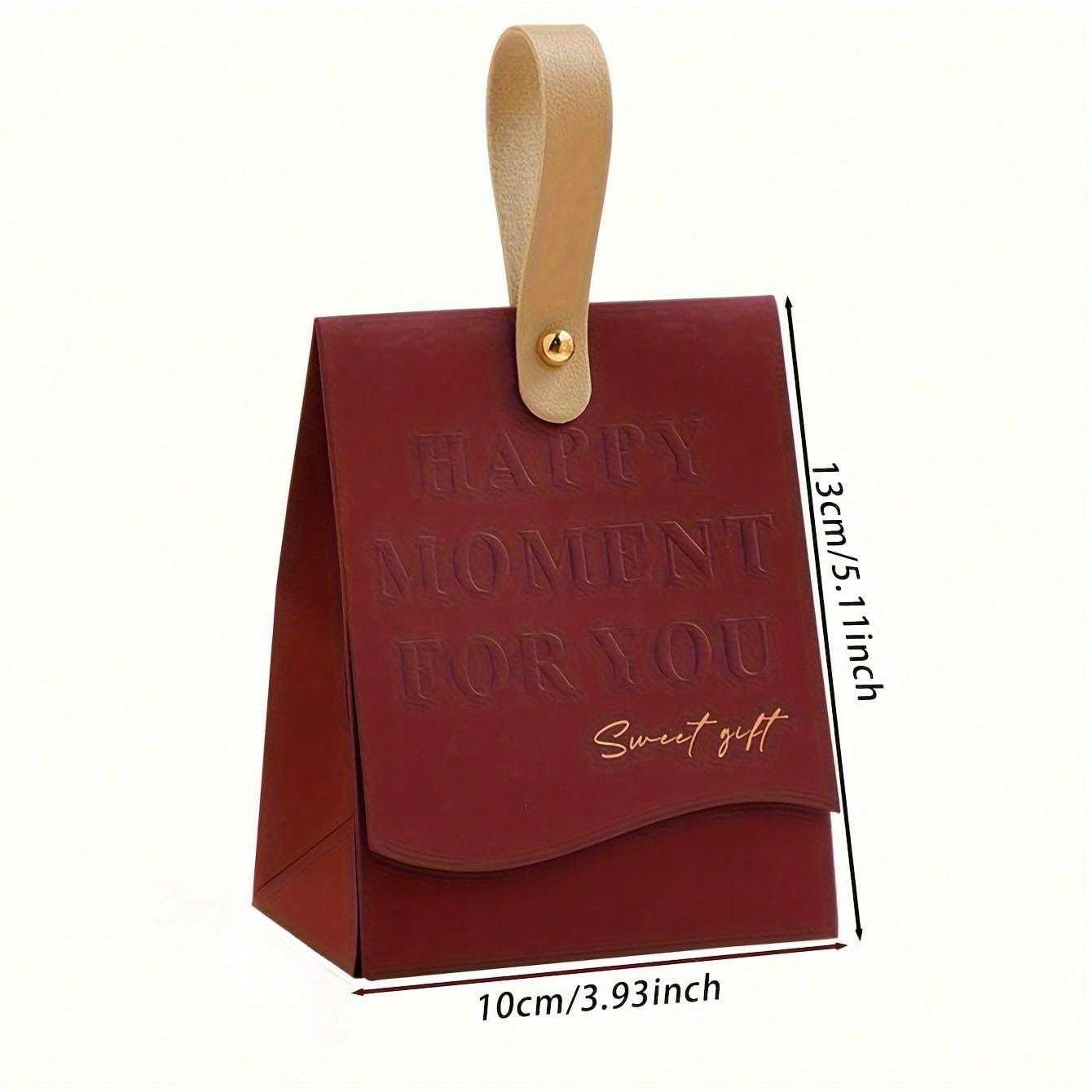 

Creative Handheld Gift Box Premium Leather Handheld Candy Chocolate Wedding Gift Box, Packaging Box, Wedding Decoration, Wedding, Gift Box бордовый