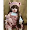 Realistic Reborn Baby Dolls Betty 22 Inch Silicone Vinyl Full Body Newborn Dolls Girl with Long Hair Lifelike Reborn Toddler Dolls Kid's Birthday Gift
