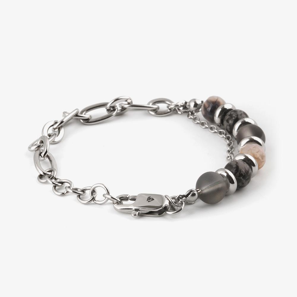 Ventera Onyx Bead Chain Men'S Bracelet