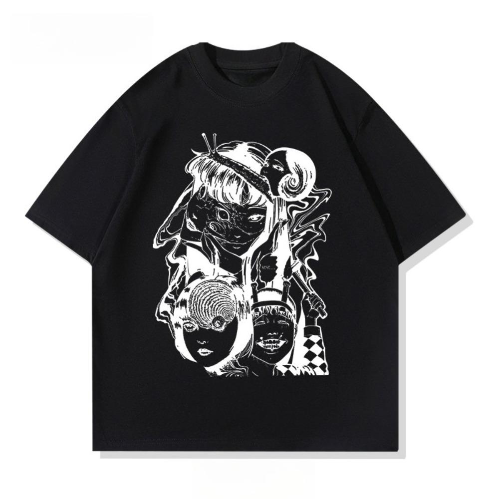 2025 Nouveau T-shirt Décontracté à Manches Courtes Imprimé Coton Coupe Régulière Col Rond Respirant Ample T-shirt Unisexe Vêtements Homme Femme