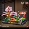Simulation Bonsai Plant Succulents Sakura Blossom Potted Mini Building Blocks City Street View Tree Flower Bricks Toys Gifts