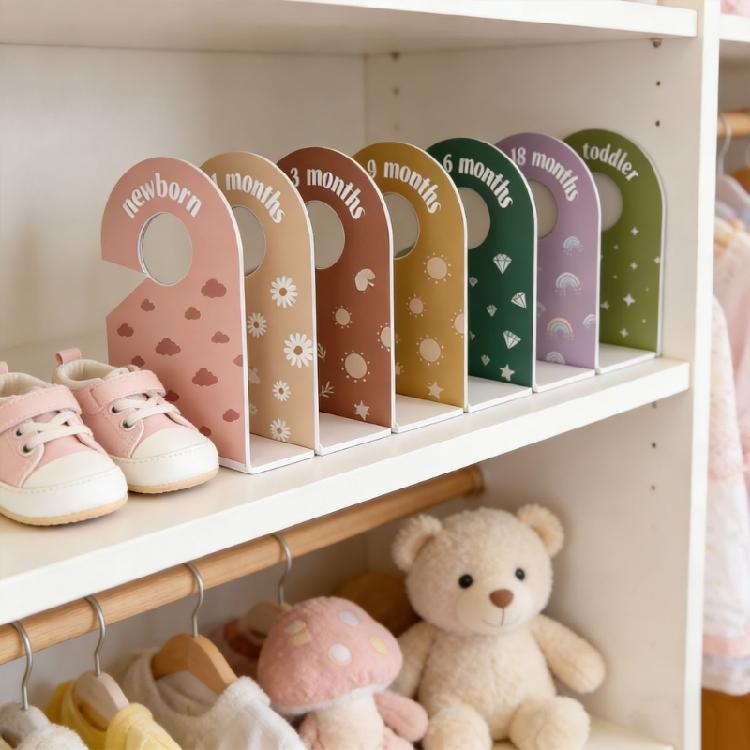 8 Sheets PVC Baby Closet Organizers Cards Ideal For Sorting Infant Apparel And Accessories