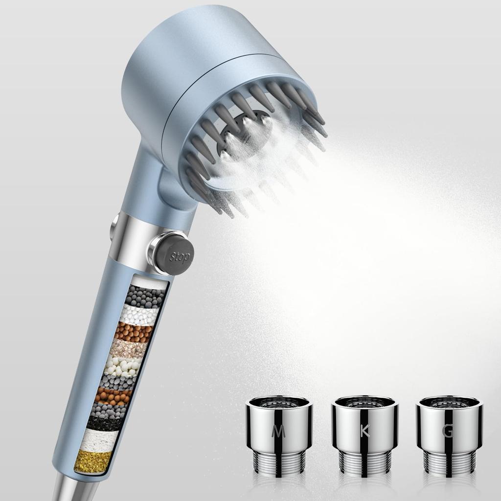 MEKO Shower Micro Nano Bubble Stage Mode Water Hand Stop Water Pressure Ultra Fine Water Chlorine Skin Water Leak Dirt Boosting Water Saving 15 Layer