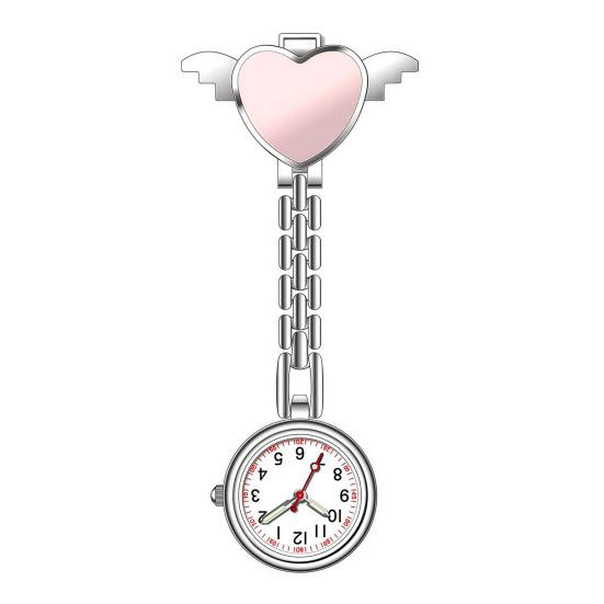 Nurse Quartz Watch Clip-on Doctor Watch Heart And Wings Design Watch for Chest Pocket Nurses Doctors Medical Professionals