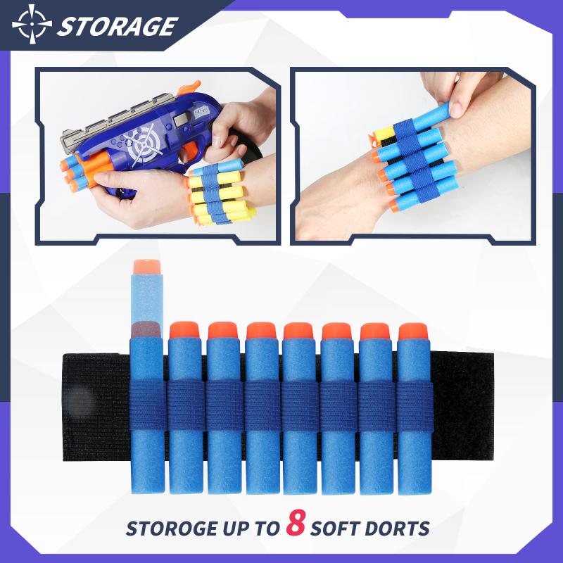 Kids Toy Gun 6-Shot Soft Bullet Blaster with 20 Foam Darts Target Wristband for Indoor Outdoor Play Shooting Battle Boys Gifts