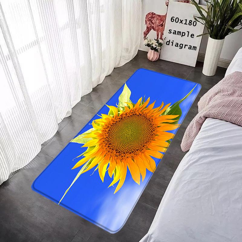 Door Mats Interior Foot Rug Sun Flower Welcome Floor Mat Rectangle Soft Hallway Carpet Kitchen Rugs Fluffy Home Decoration