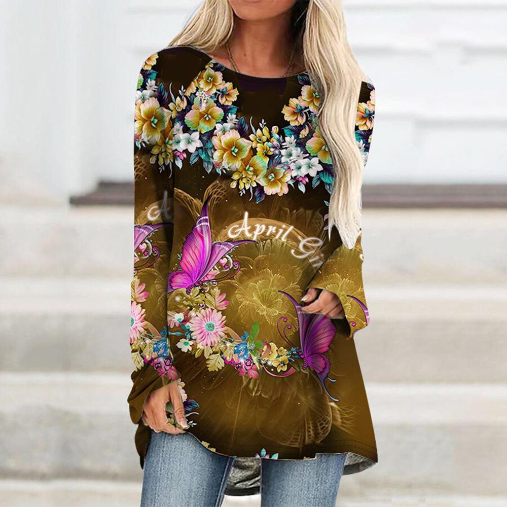 Móda Ženy Letní tričko Barevné tričko s potiskem motýla Outdoorové tričko s kulatým výstřihem volné Dámské Top Oblečení Plus velikosti S-5xl