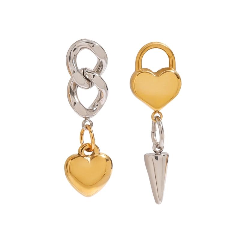

Stylish Heart Cone Chain Earrings Versatile Heart Cone Dangle Earrings Adornment For Casual And Formal Occasions 1