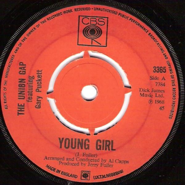 7inch Record GARY PUCKETT & THE UNION GAP - Young Girl 3365 CBS 1968 UK Rock Used