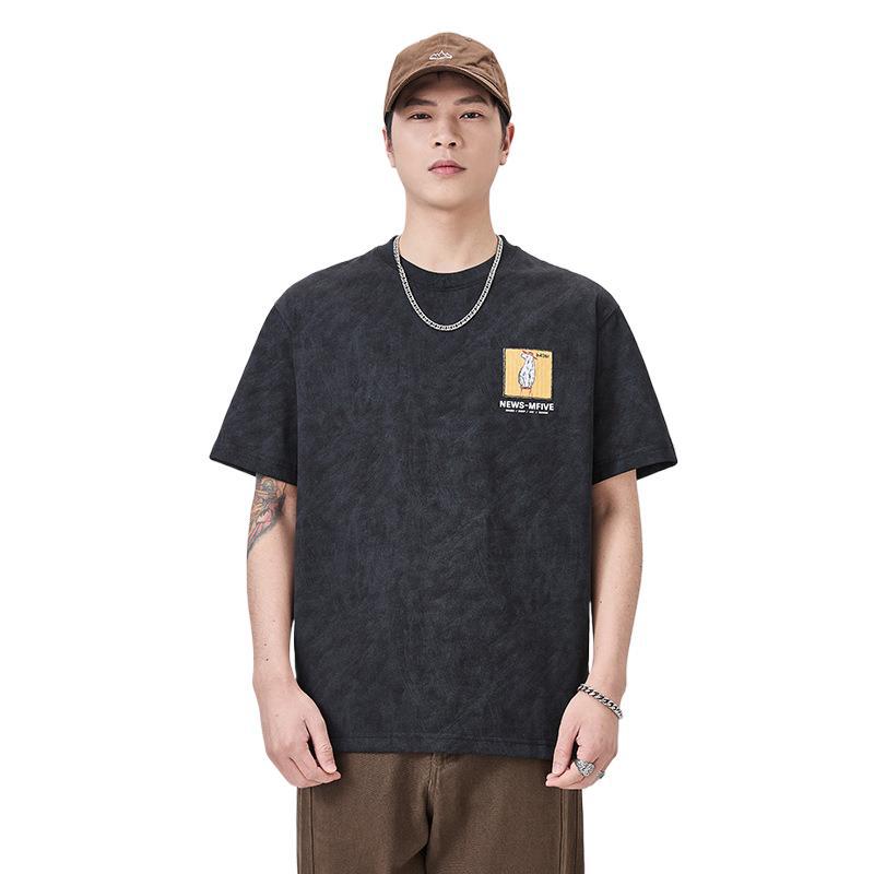 New American-style Personalized Letter Short-sleeved T-shirt for Men In Summer