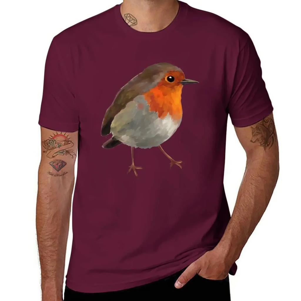 Robin T-Shirt Sommeroberteile Tierdruck für Jungen Herren-T-Shirt