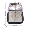 Women School Bookbag Girls Color-Block Large Capacity Backpack Nylon Drawstring Fashion Laptop Daypack Travel Cute Rucksack